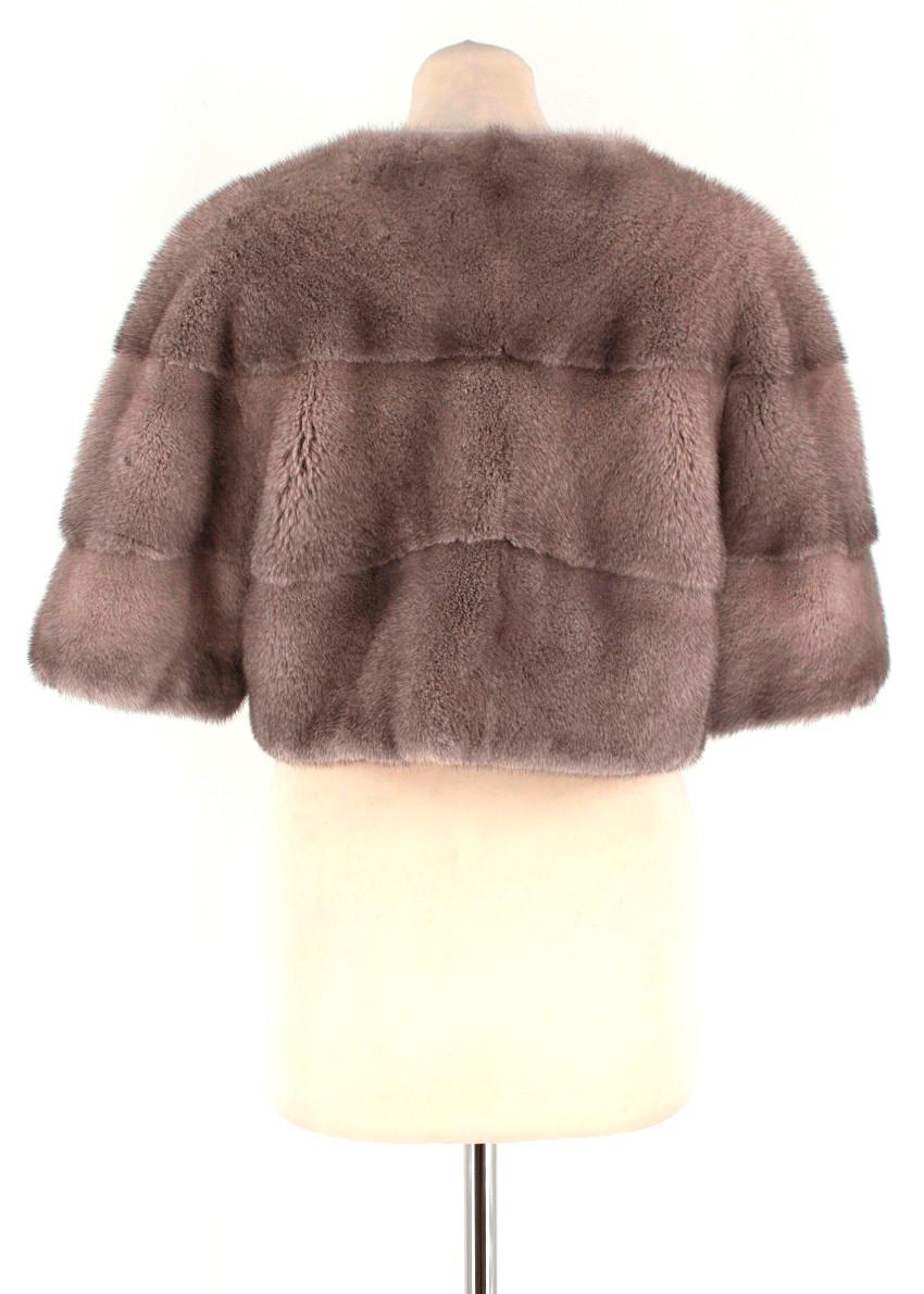 Brown Lilly E Violetta Sarah Mini Mink Fur Jacket US 6