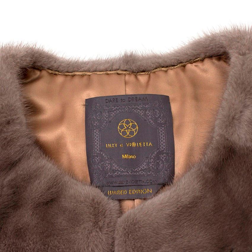 Women's Lilly E Violetta Sarah Mini Mink Fur Jacket US 6