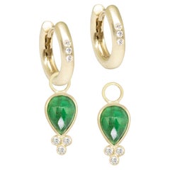 Lilly Emerald Gold 18k Earring Charms