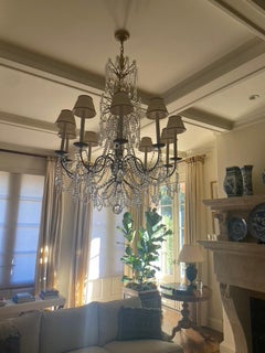 Lilly French Basket Crystal Chandelier with 10 Lamps
