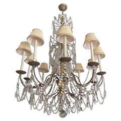 Lilly French Basket Crystal Chandelier with 10 Lamps