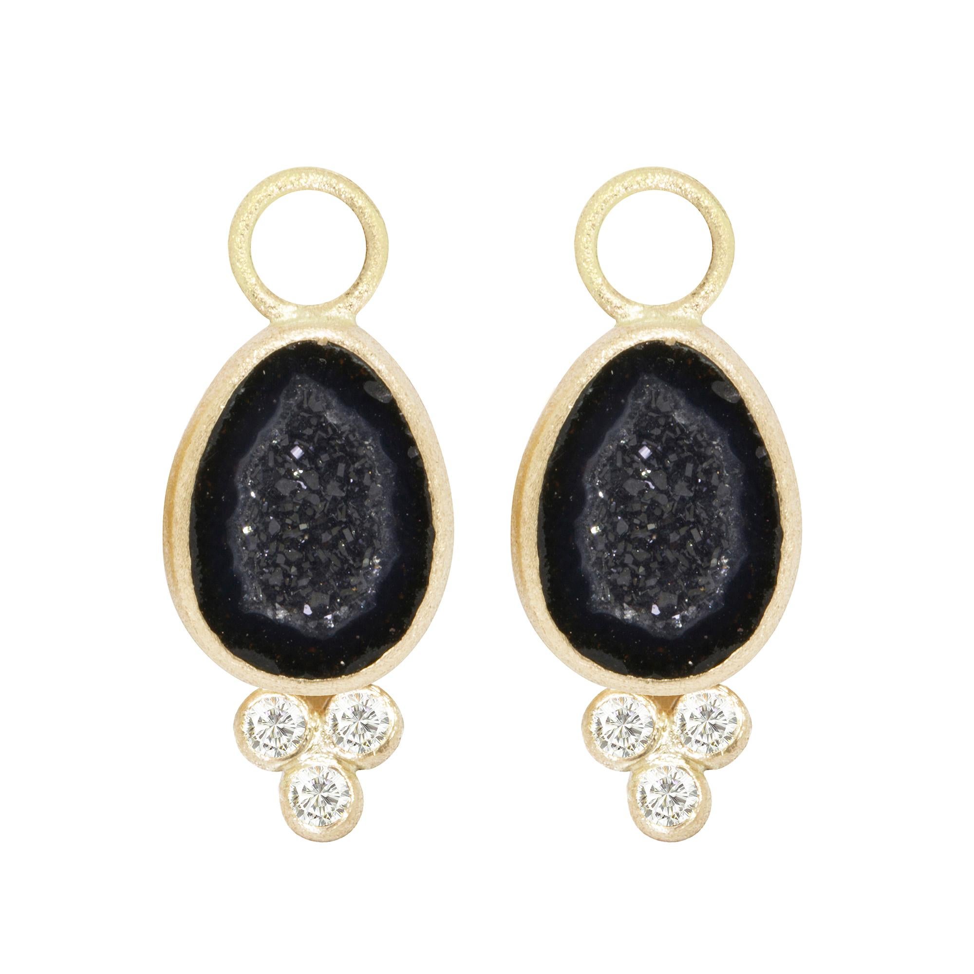 Contemporary Lilly Geode 18 Karat Gold Earrings For Sale