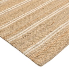Tappeto Lilly in juta e cotone a righe, tessuto a mano in stile contemporaneo, 2' 6" x 8' 0", marrone