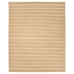 Tappeto Lilly in juta e cotone a righe, tessuto a mano in stile contemporaneo, 2' 6" x 8' 0", marrone