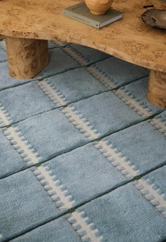 Lilly Handcrafted Wool Rug in Blue by Layered, Scandinavian Design