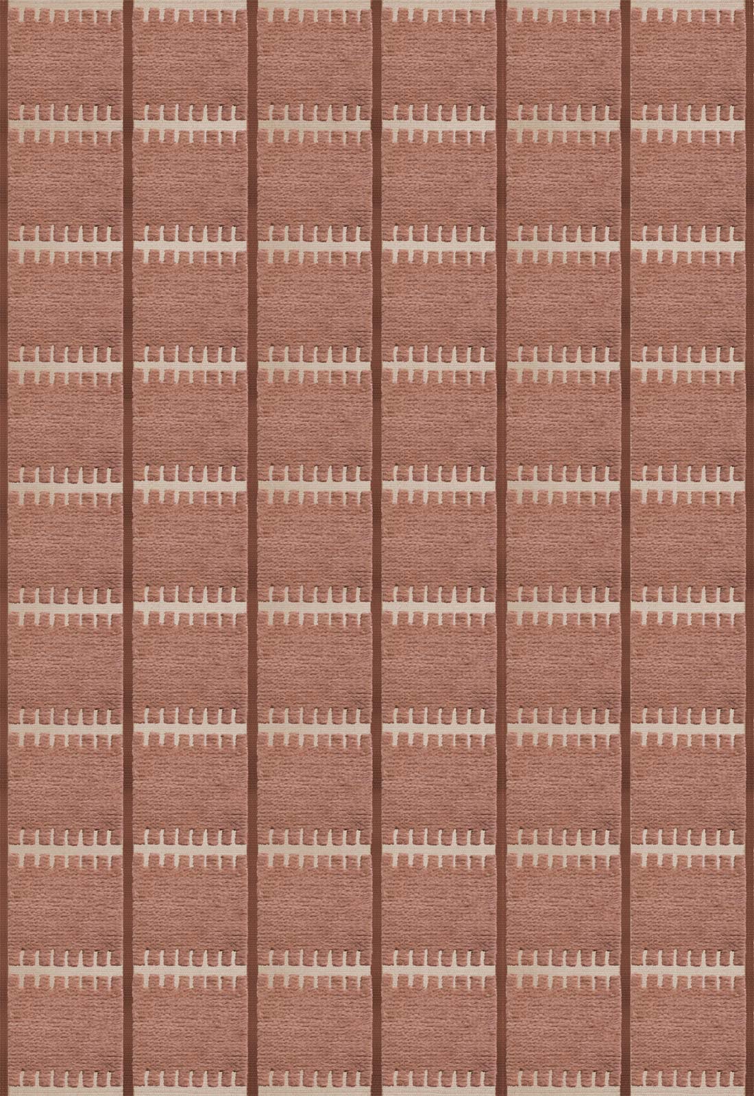 Pre-owned Layered Lilly Handcrafted Wool Rug In Rust By , Scandinavian Design In Brown