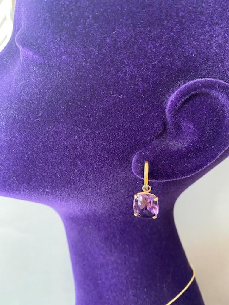 Lilly Hastedt Amethyst Gold Hoop Earrings In New Condition In London, GB