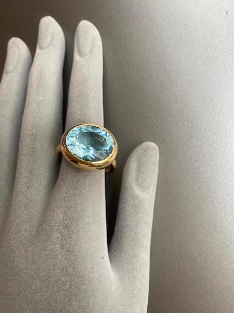 Oval Cut Lilly Hastedt Aquamarine Pod Ring For Sale