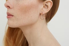 Coral Branch Hoop Earrings 18 Karat Gold