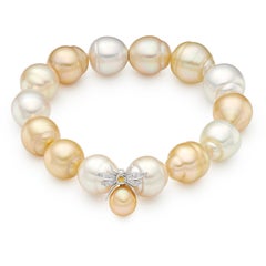 Lilly Hastedt Diamond and South Sea Pearl Insect Bracelet