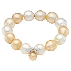 Used Lilly Hastedt Diamond and South Sea Pearl Insect Bracelet