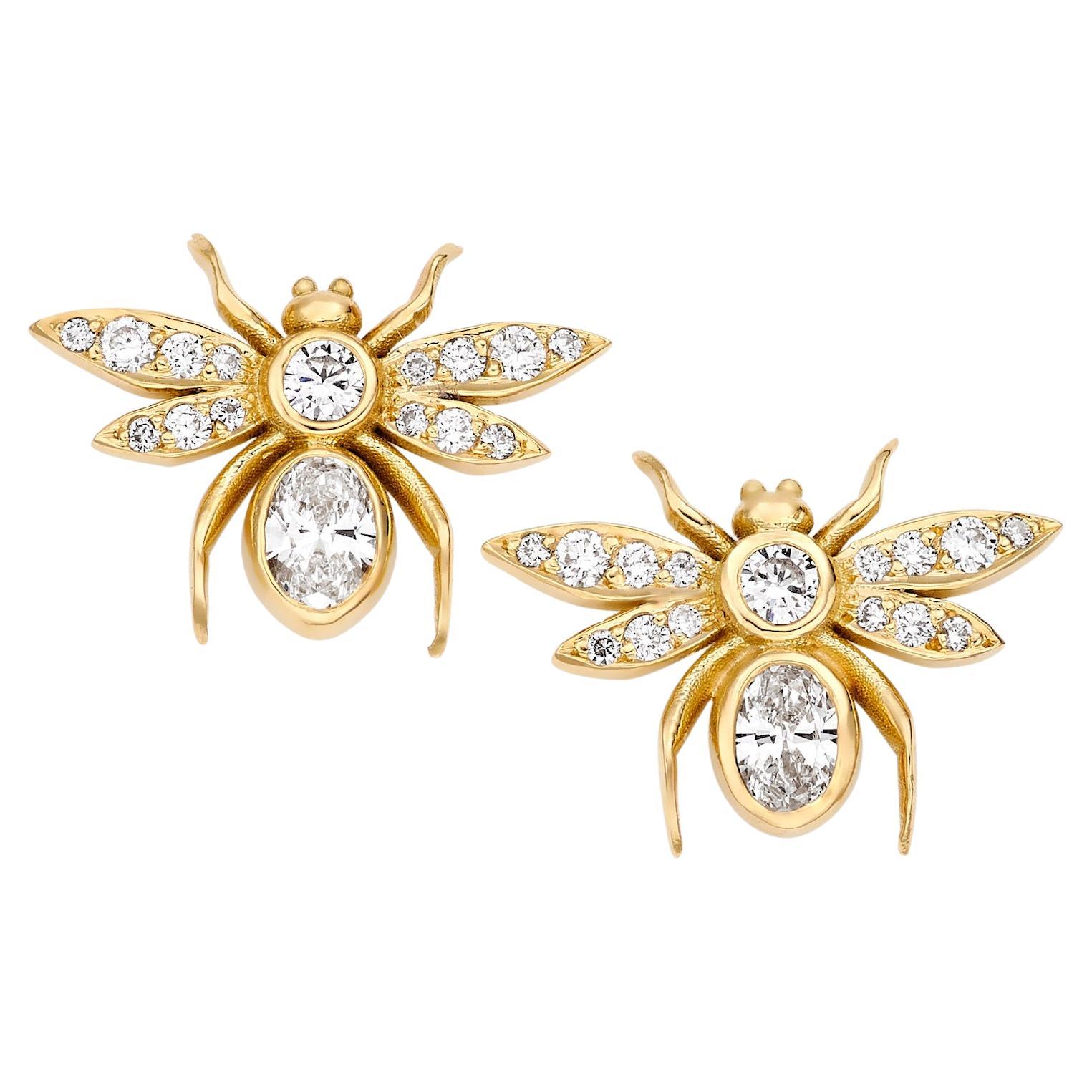 Lilly Hastedt Diamond Mini Insect Stud Earrings