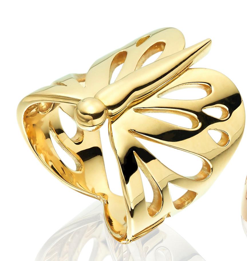 Contemporary Lilly Hastedt Gold Papillon Ring For Sale