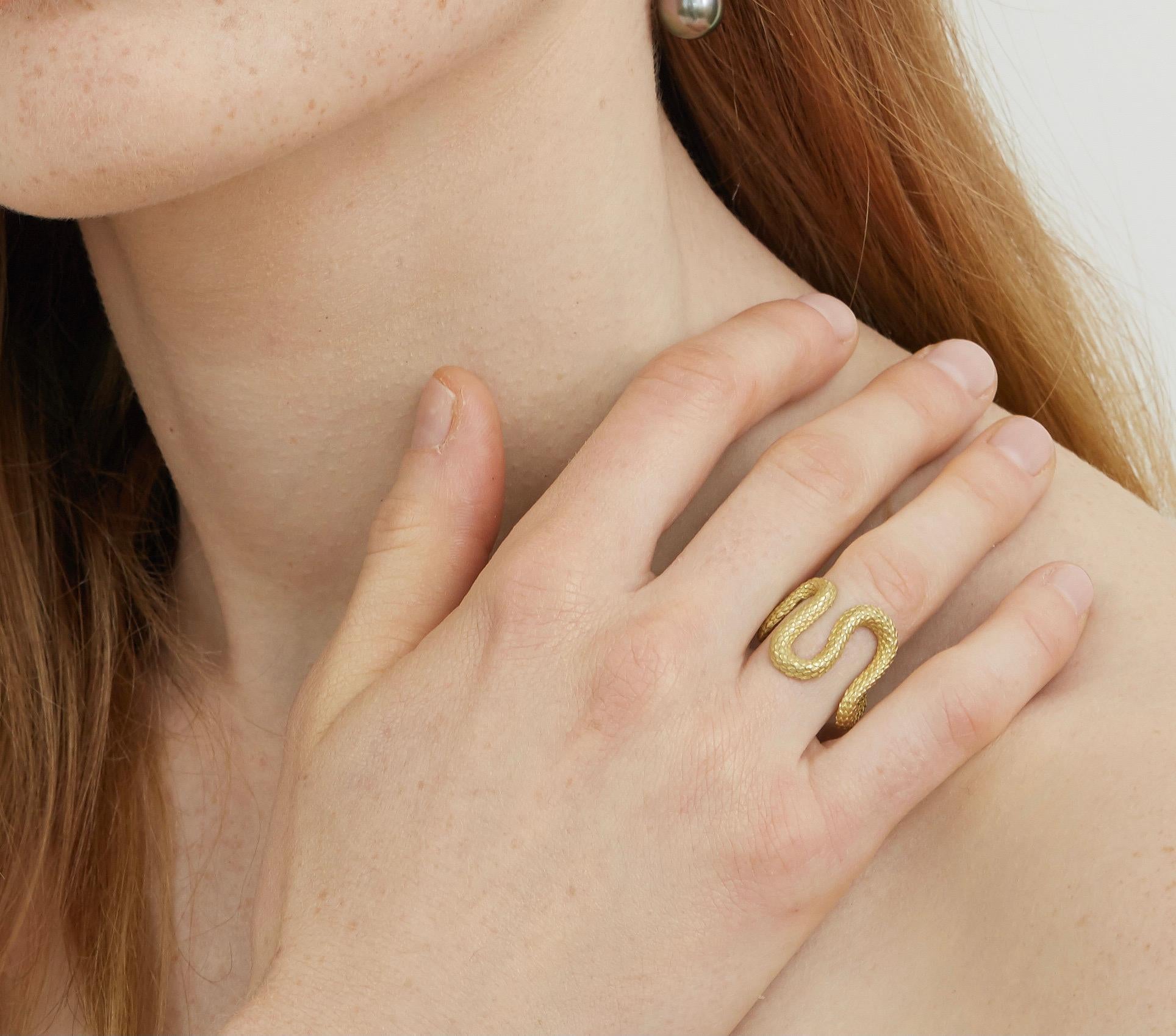 Contemporary Lilly Hastedt Gold Snake Ring For Sale