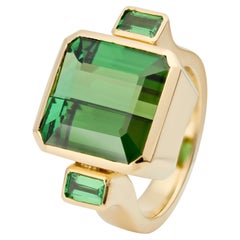 Lilly Hastedt Green Tourmaline and Tsavorite Gold Bon Bon Ring