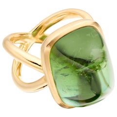 Lilly Hastedt Green Tourmaline Cocktail Ring in 18 Karat Gold