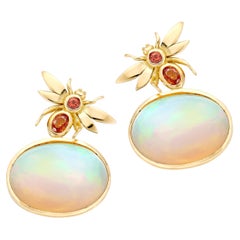 Lilly Hastedt Mandarin Garnet and Opal Earrings