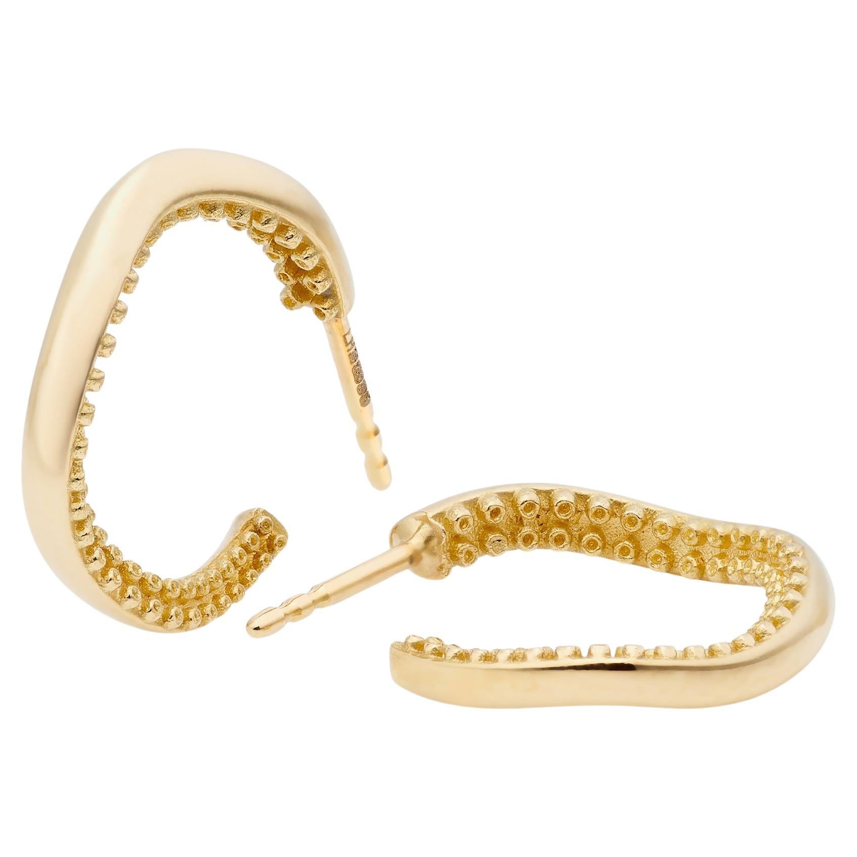 Lilly Hastedt Octopus Gold Hoop Earrings For Sale