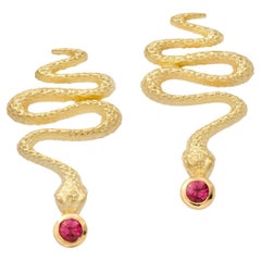 Lilly Hastedt Red Spinel Snake Quotidien Earrings