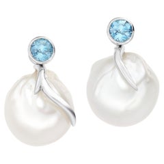 Lilly Hastedt Santa Maria Aquamarine and South Sea Pearl Earrings