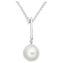 Lilly Hastedt South Sea Pearl and Diamond Monkey Tail Platinum Pendant