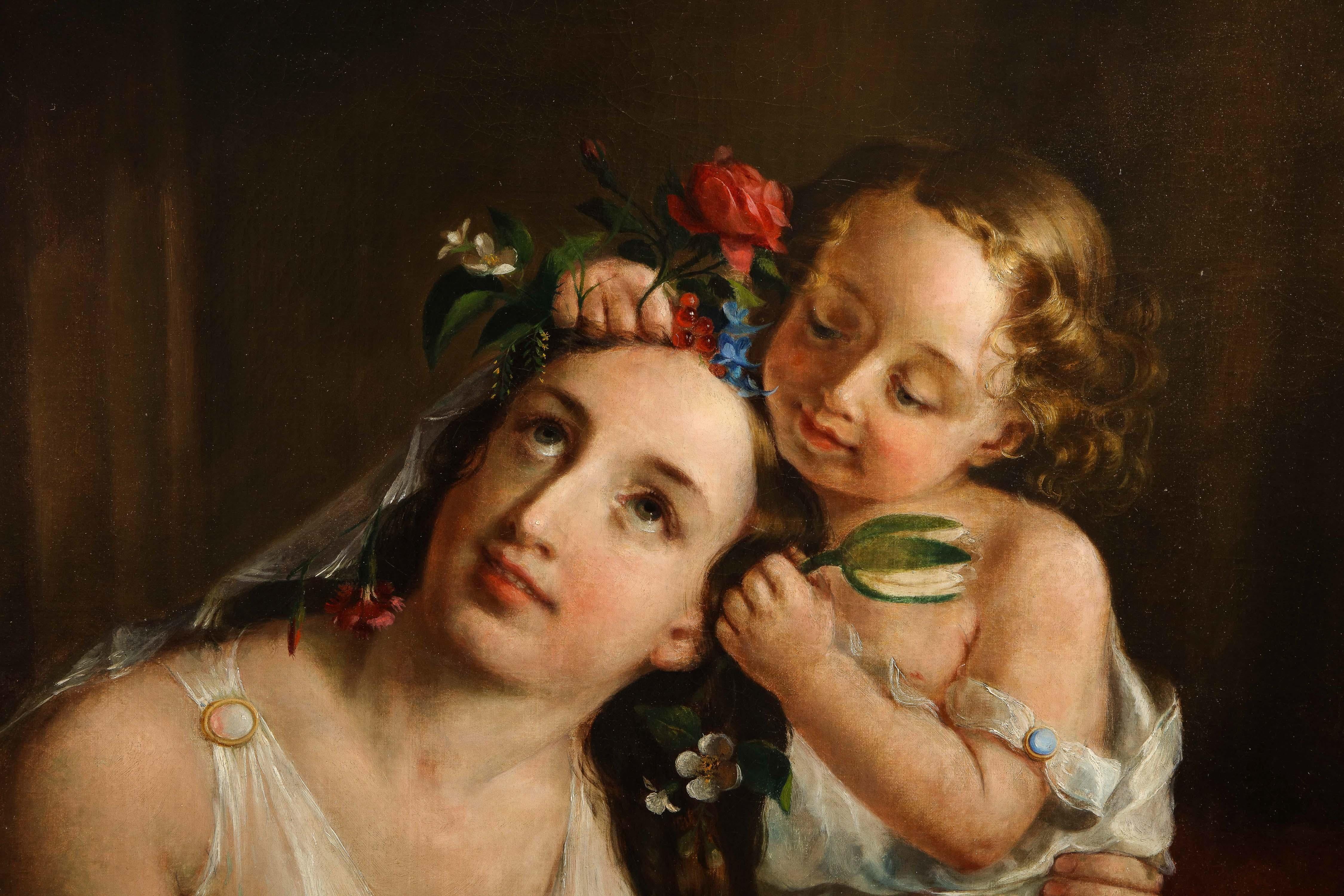 Lilly Martin Spencer ( Amerikanerin, 1822-1902) Ein Porträt einer Mutter und eines Kindes im Angebot 5