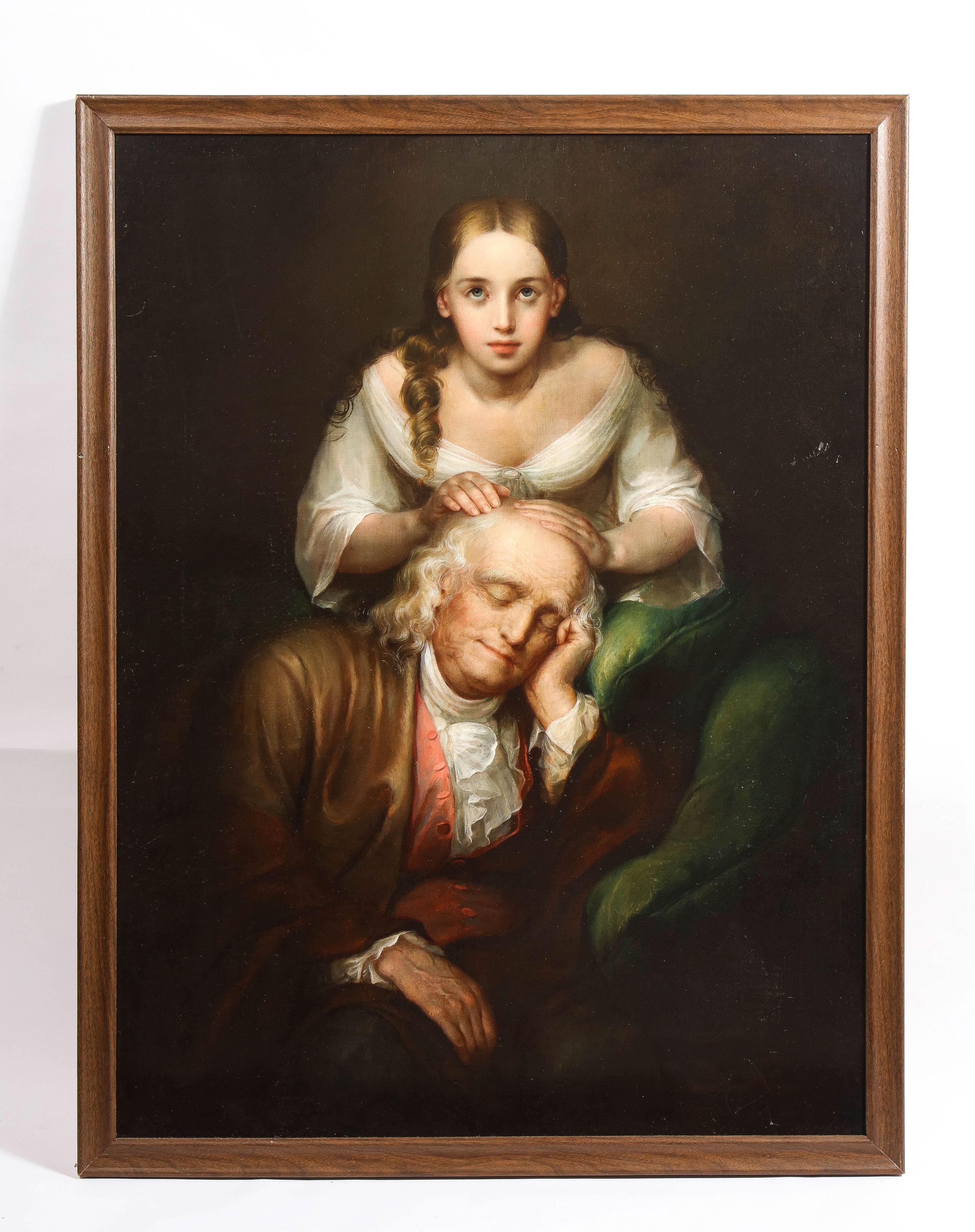 Lilly Martin Spencer (estadounidense, 1822-1902) Pintura Retrato Dios bendiga a mi padre en venta 2