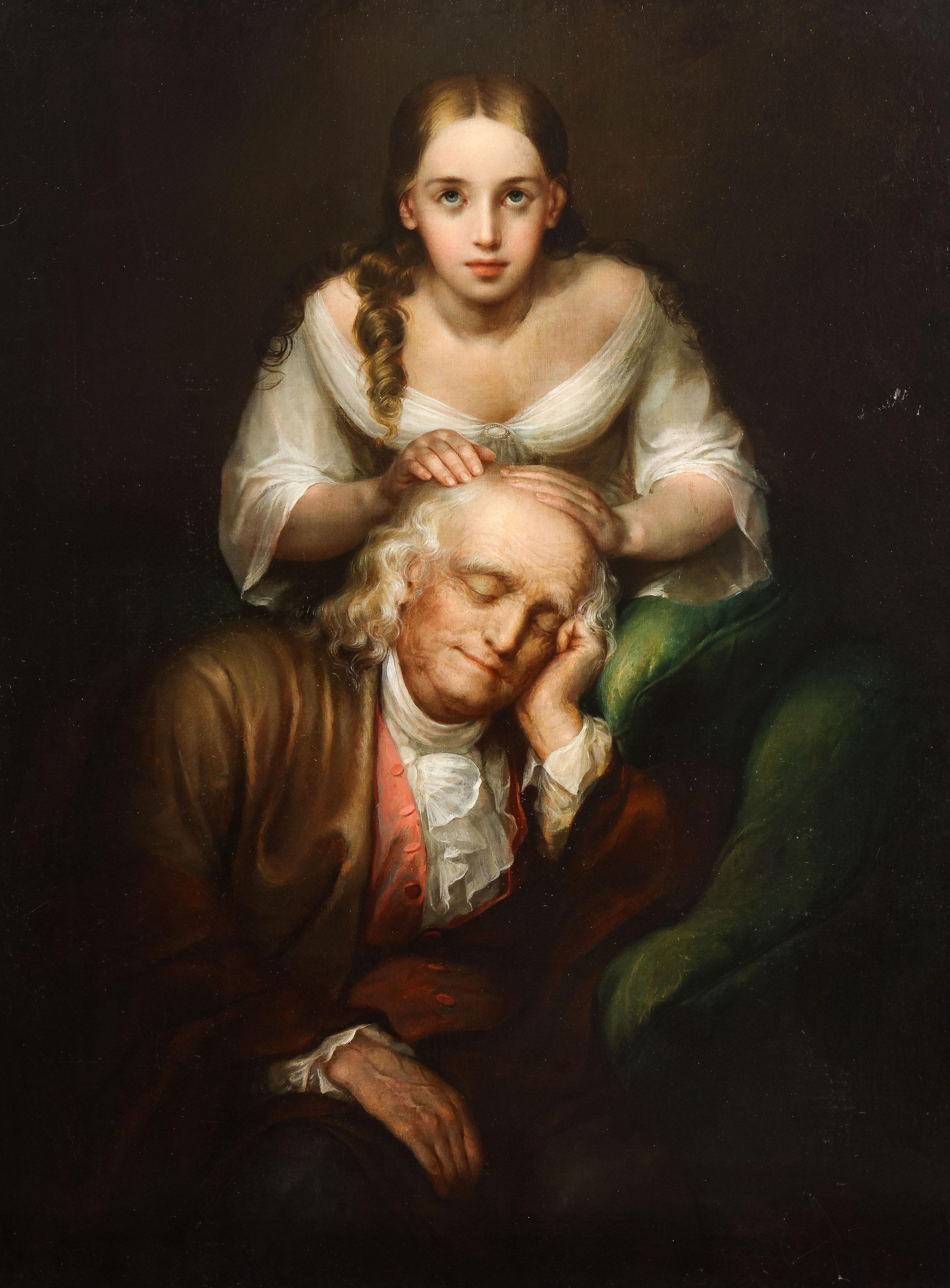 Lilly Martin Spencer (estadounidense, 1822-1902) Pintura Retrato Dios bendiga a mi padre en venta 3