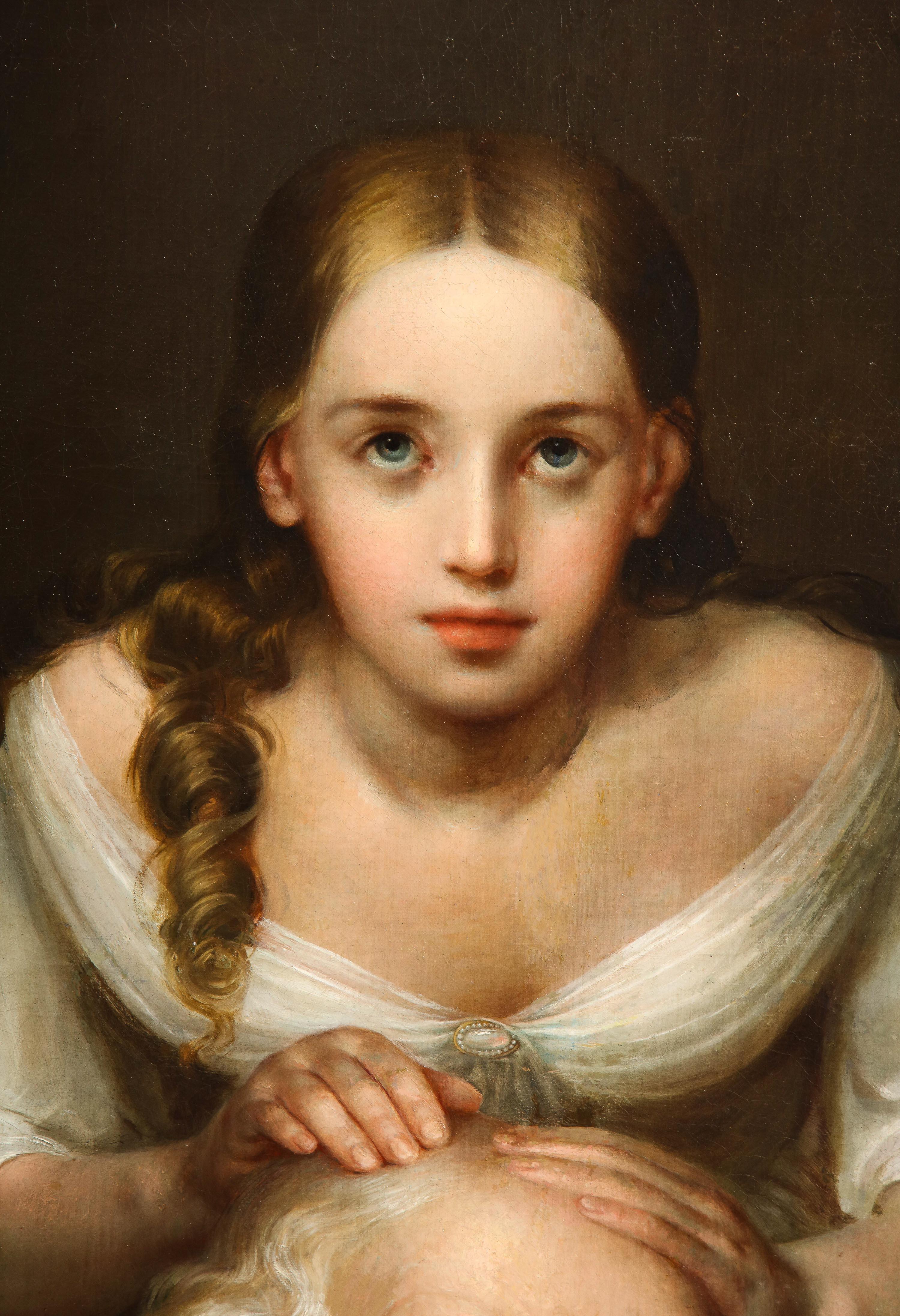 Lilly Martin Spencer (estadounidense, 1822-1902) Pintura Retrato Dios bendiga a mi padre en venta 5
