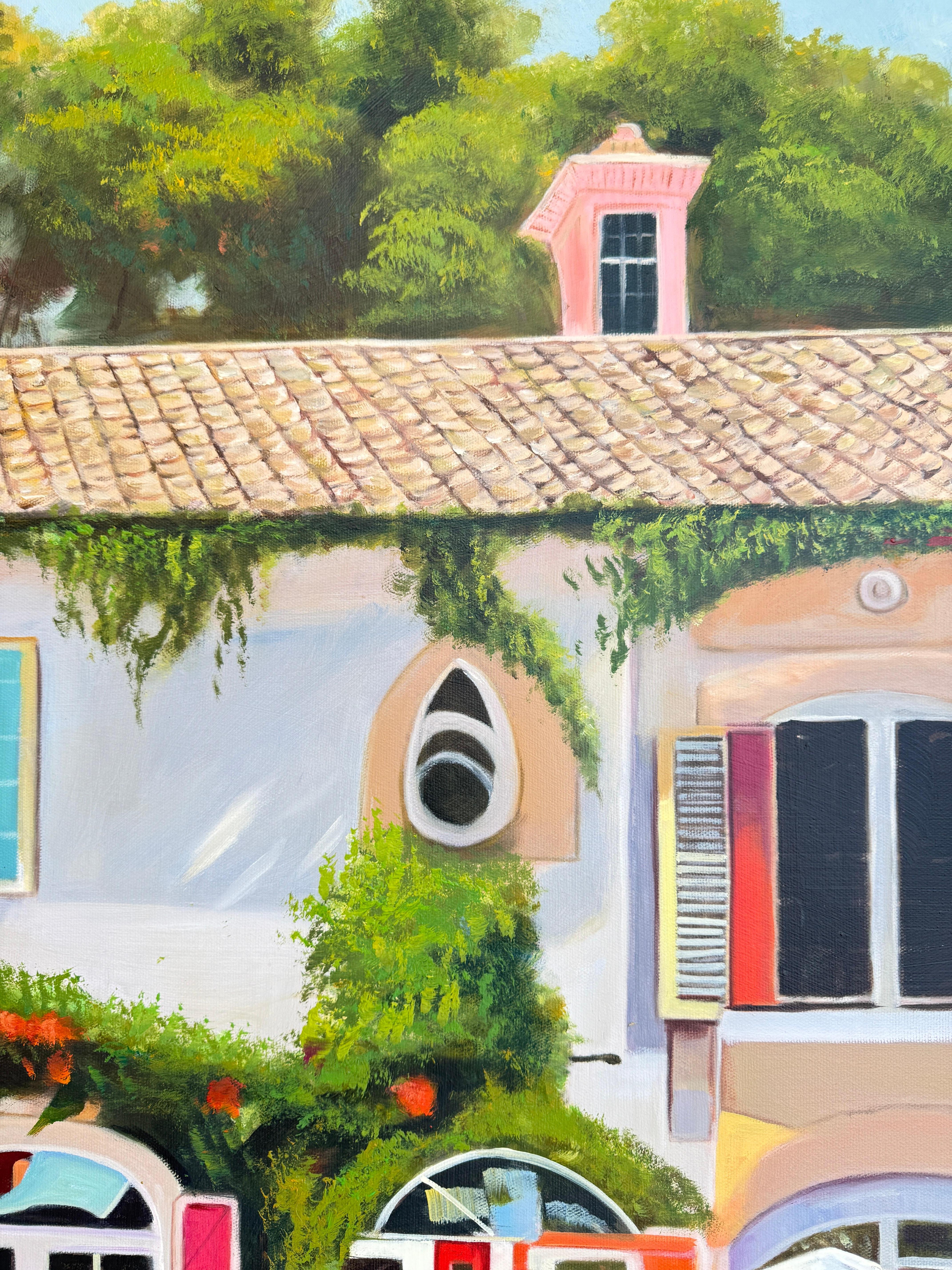 A House Becomes a Home With you - Contemporary Architecture Pool House Painting For Sale 11