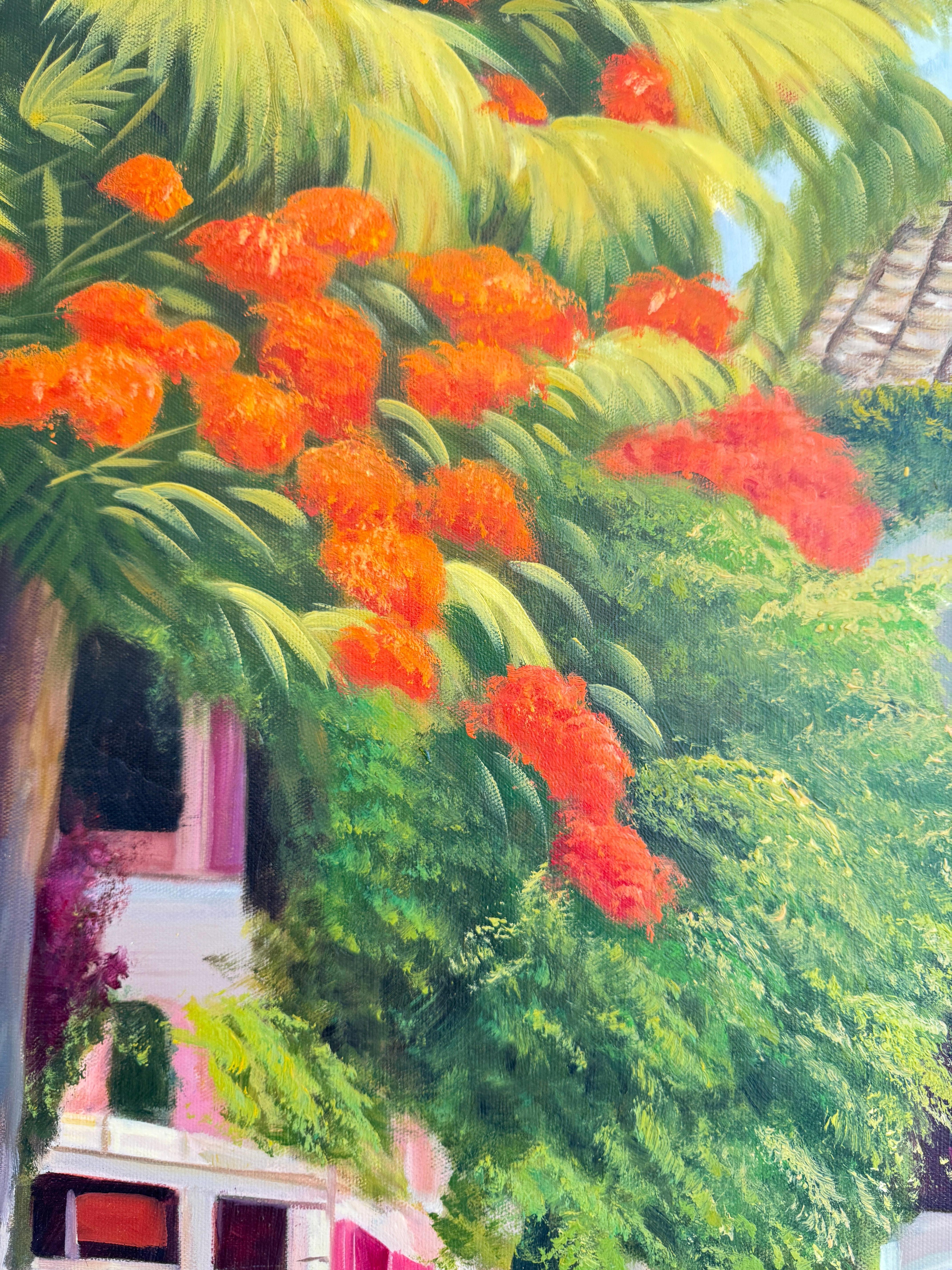 A House Becomes a Home With you - Contemporary Architecture Pool House Painting For Sale 12