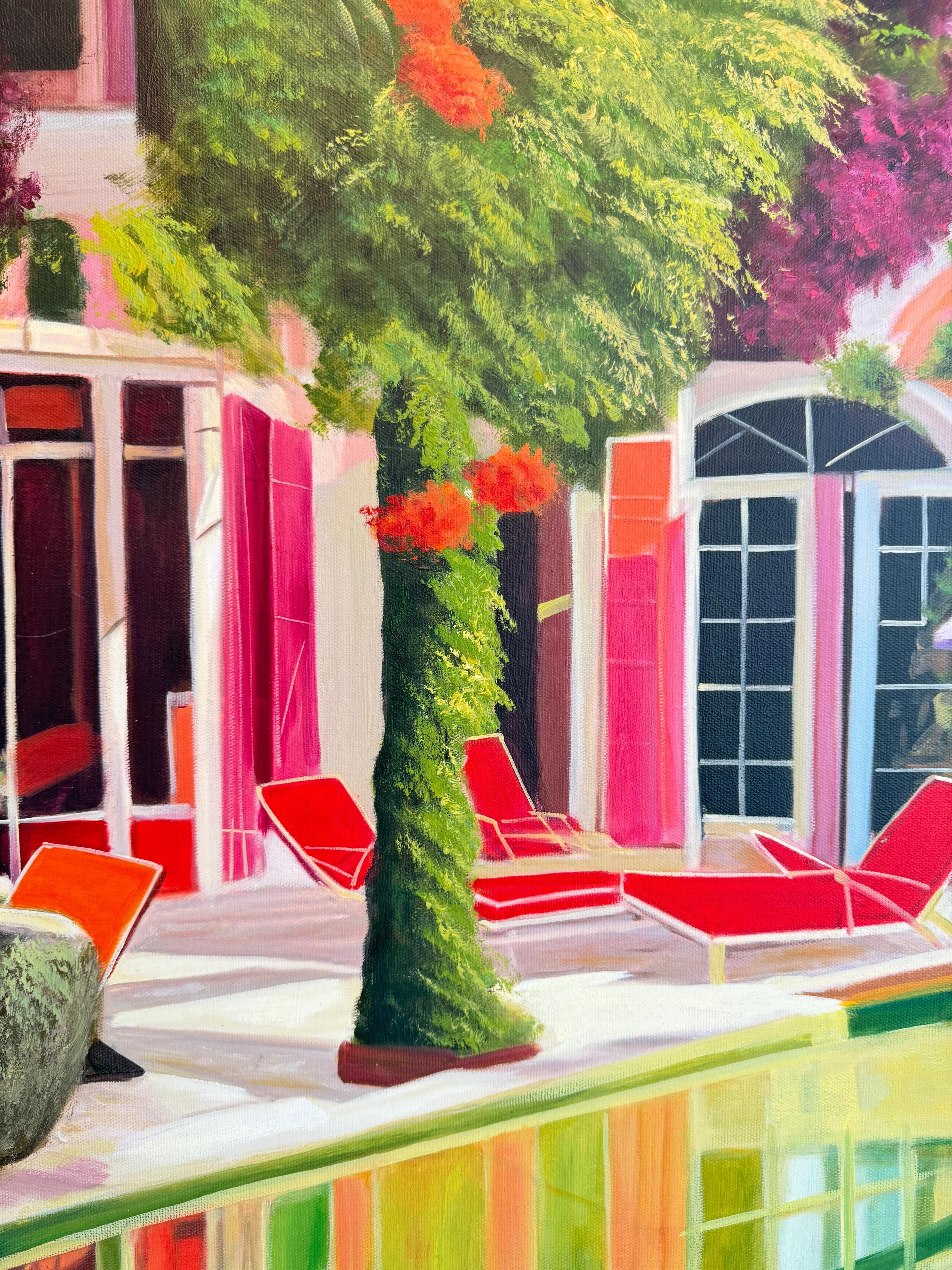 A House Becomes a Home With you - Contemporary Architecture Pool House Painting For Sale 6