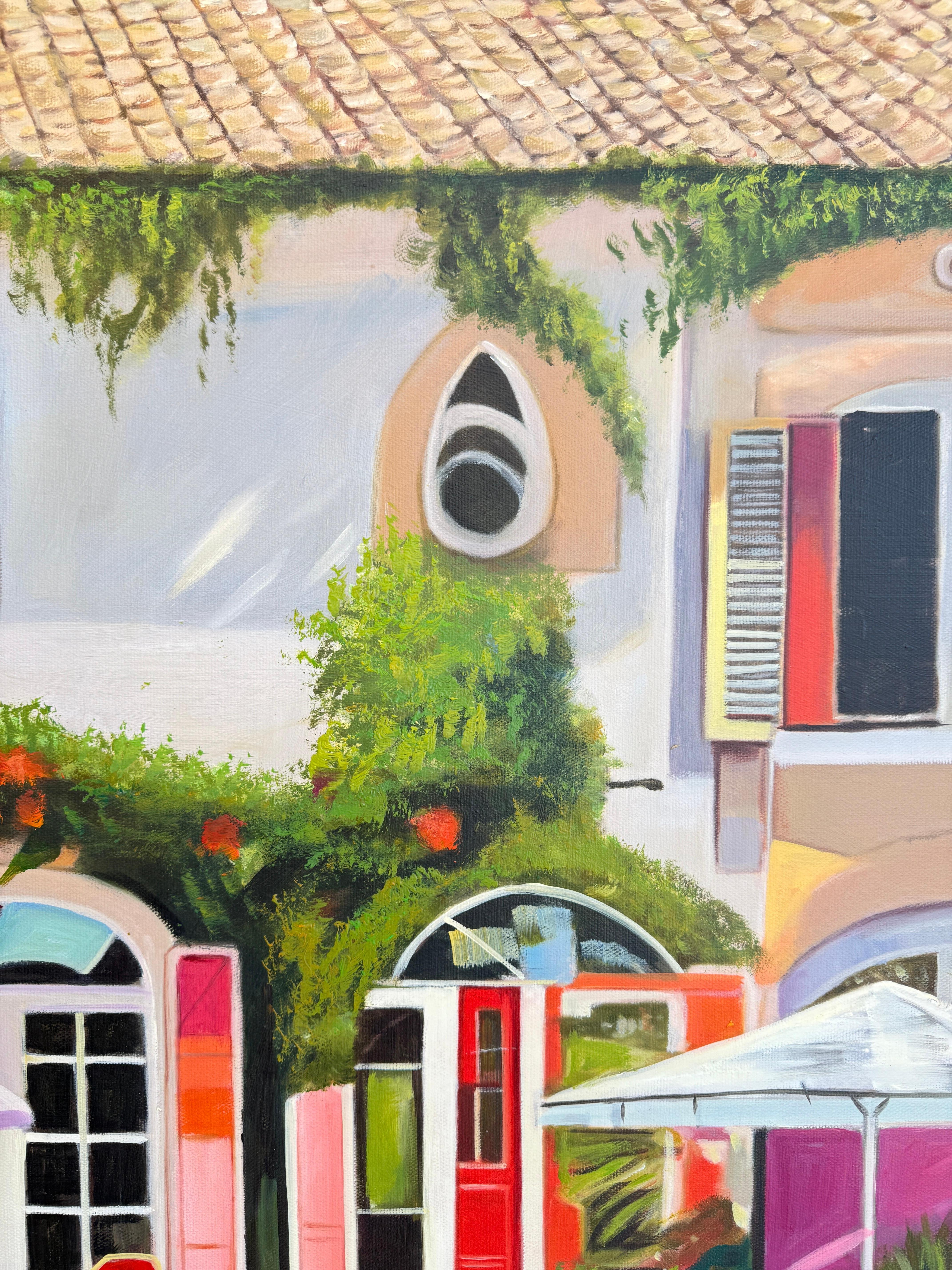 A House Becomes a Home With you - Contemporary Architecture Pool House Painting For Sale 8