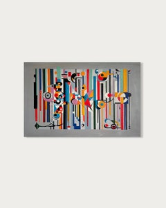 Connecting with you - Contemporary geometric abstraction - Oil Painting