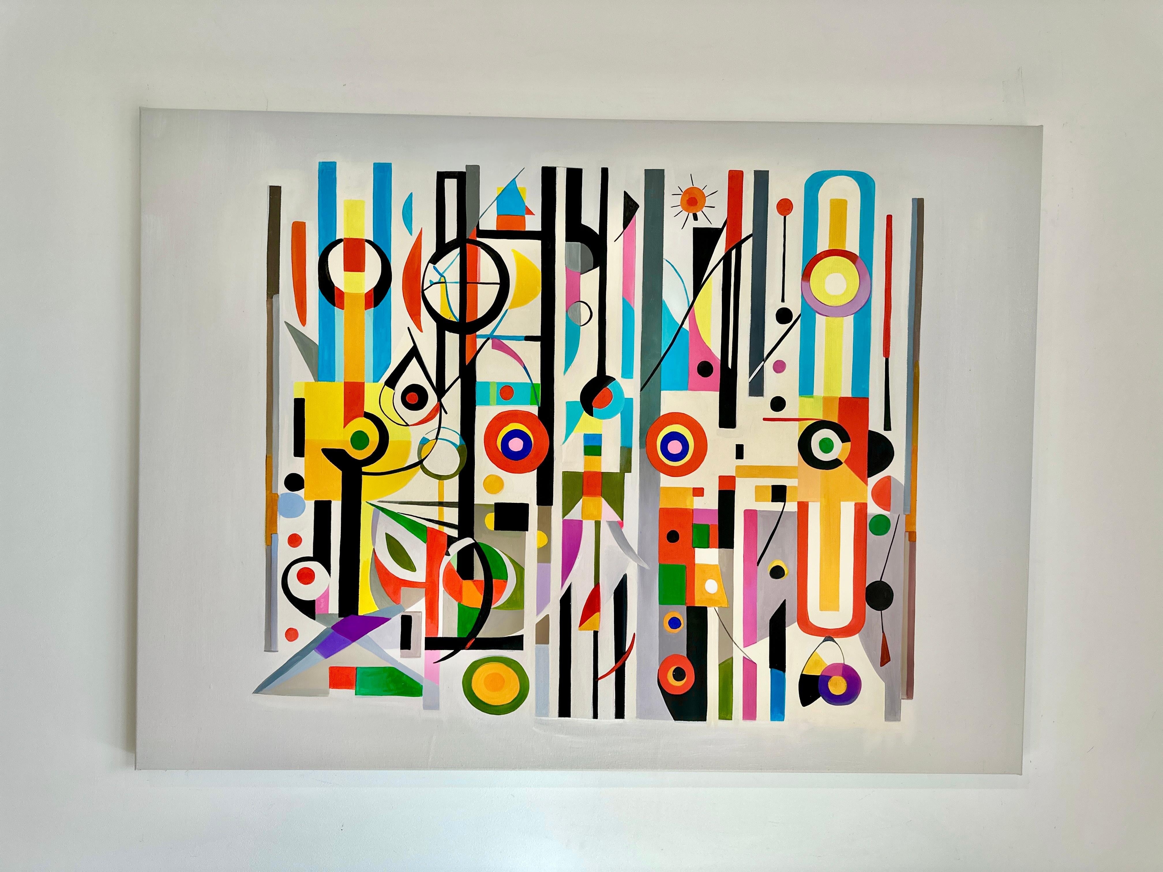 Connections Lilly Muth - Contemporary geometric abstraction - Oil Painting For Sale 1