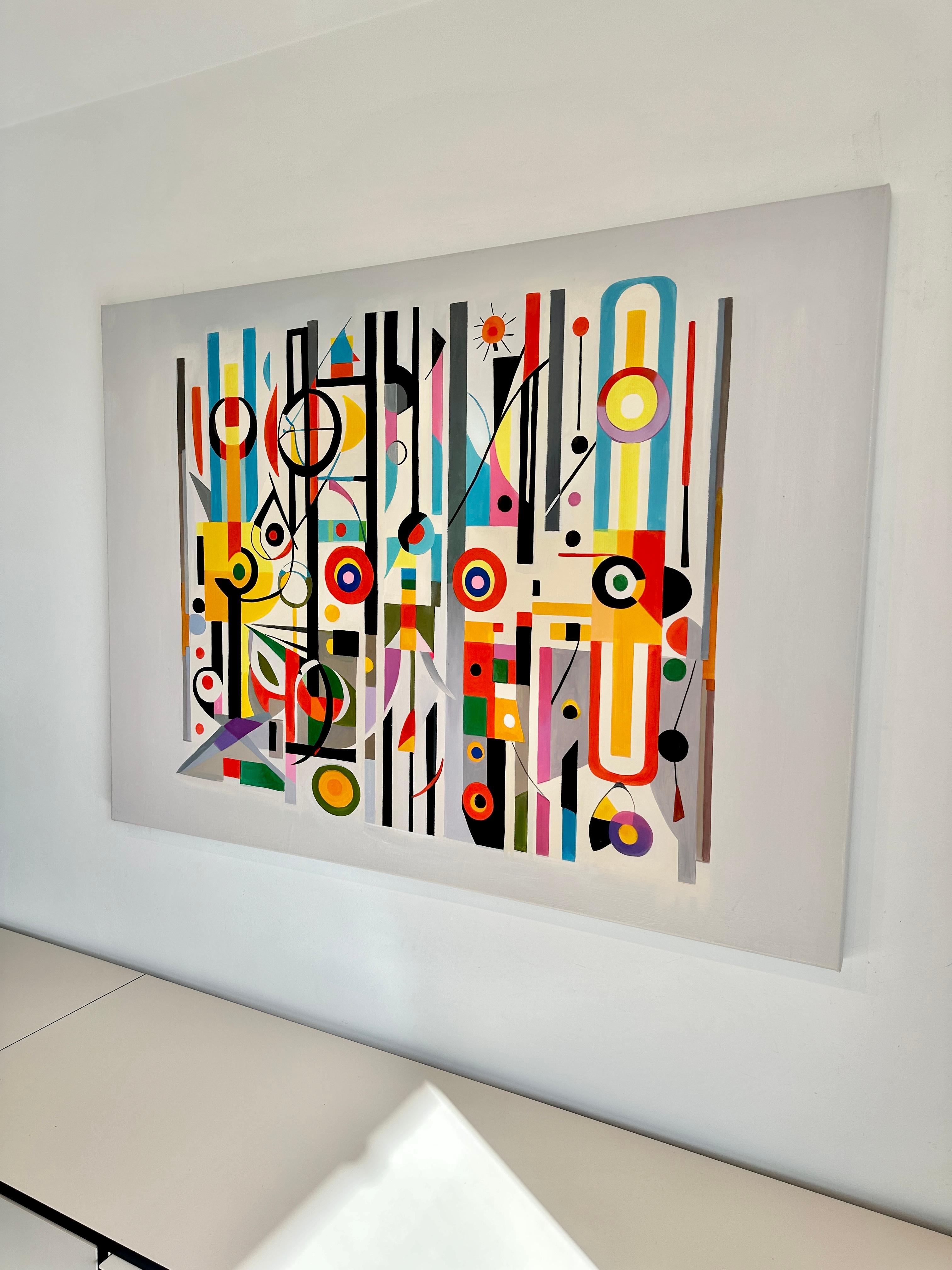 Connections Lilly Muth - Contemporary geometric abstraction - Oil Painting For Sale 4