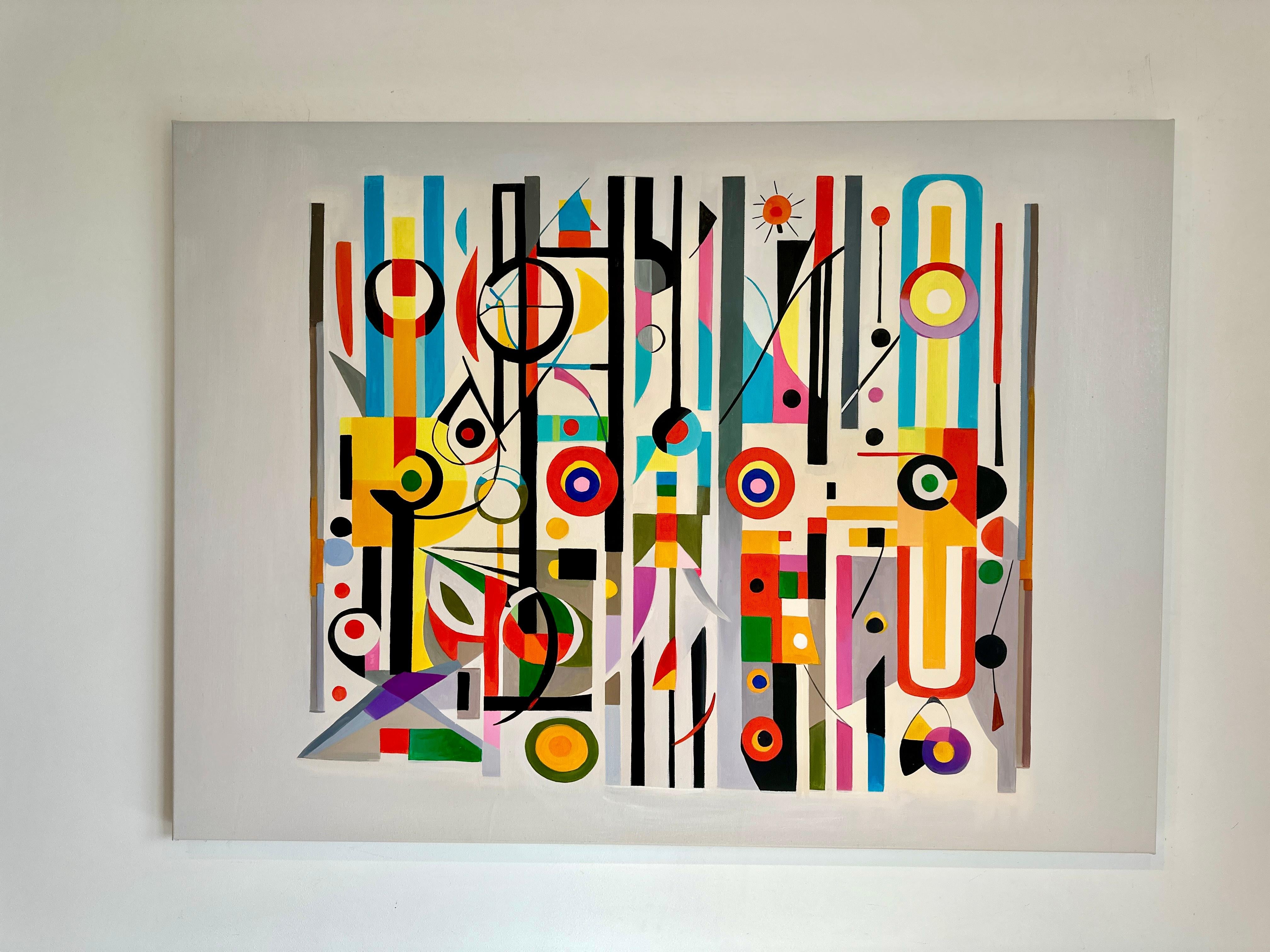 Connections Lilly Muth - Contemporary geometric abstraction - Oil Painting For Sale 6