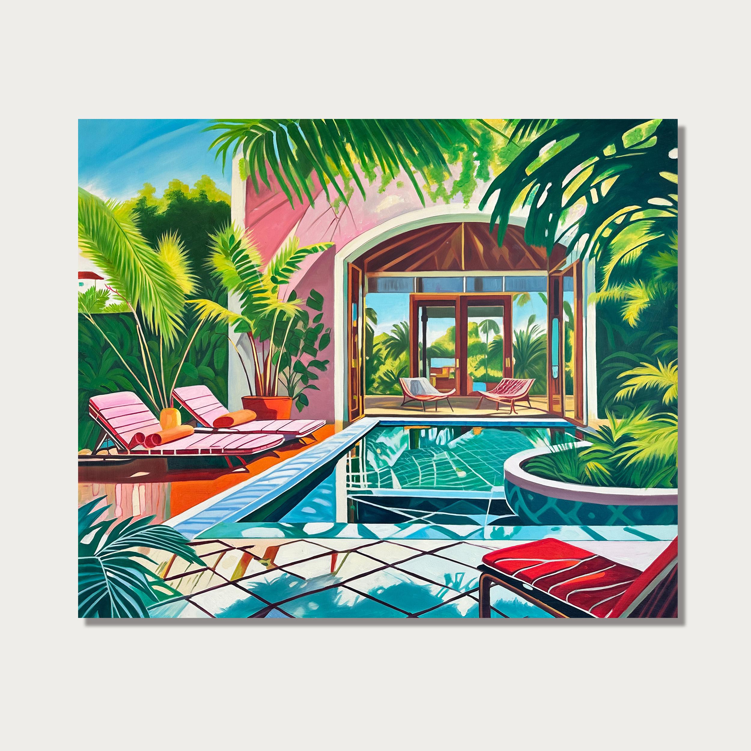 Lilly Muths architektonische Gemälde entführen den Betrachter auf eine visuelle Reise in eine andere Welt, in der die Vorstellungskraft keine Grenzen kennt und die Grenzen zwischen Realität und Fantasie zu einem hypnotisierenden Wandteppich aus