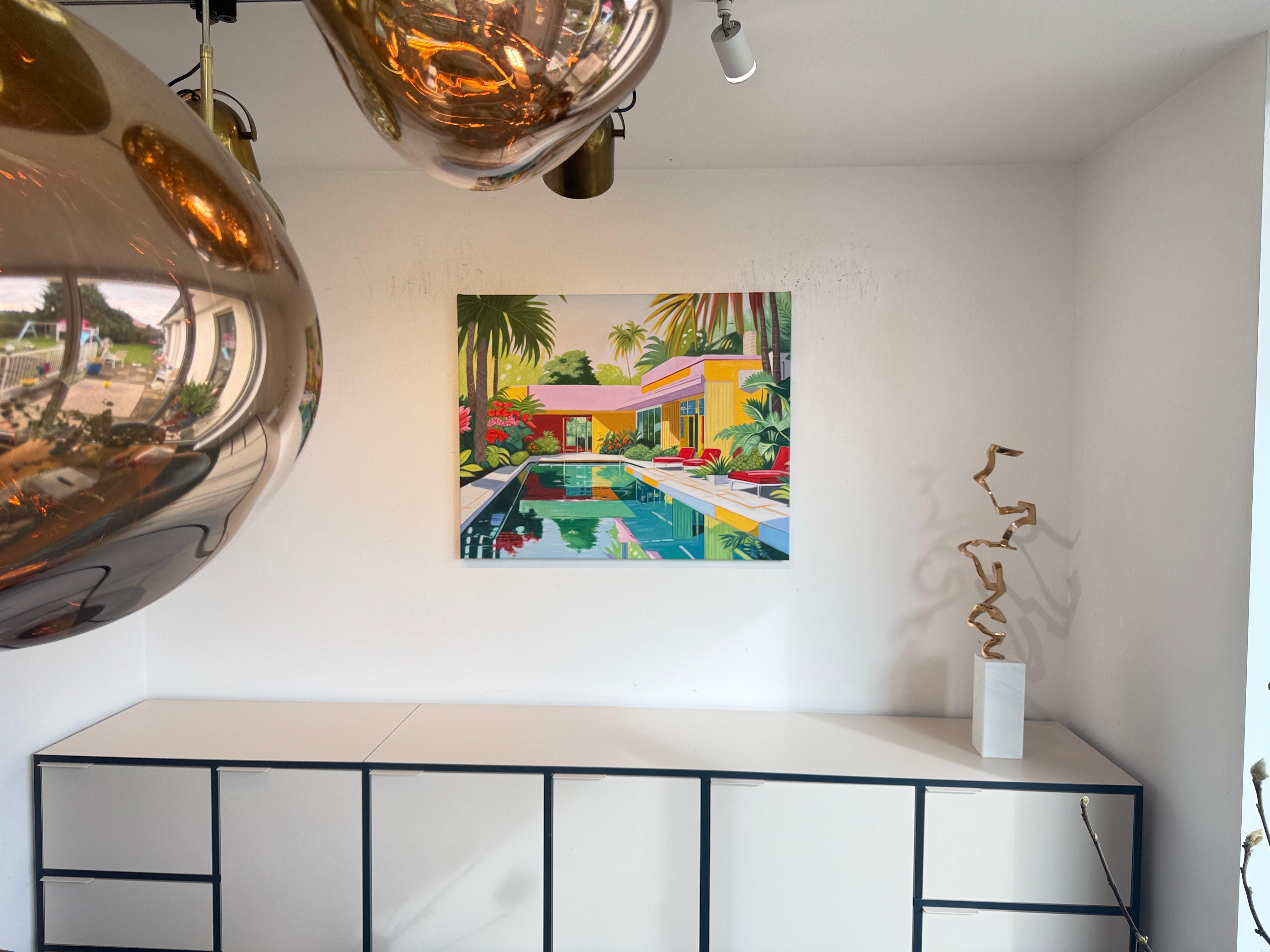 Days that melted into each other - Contemporary Architecture House Oil Painting For Sale 9