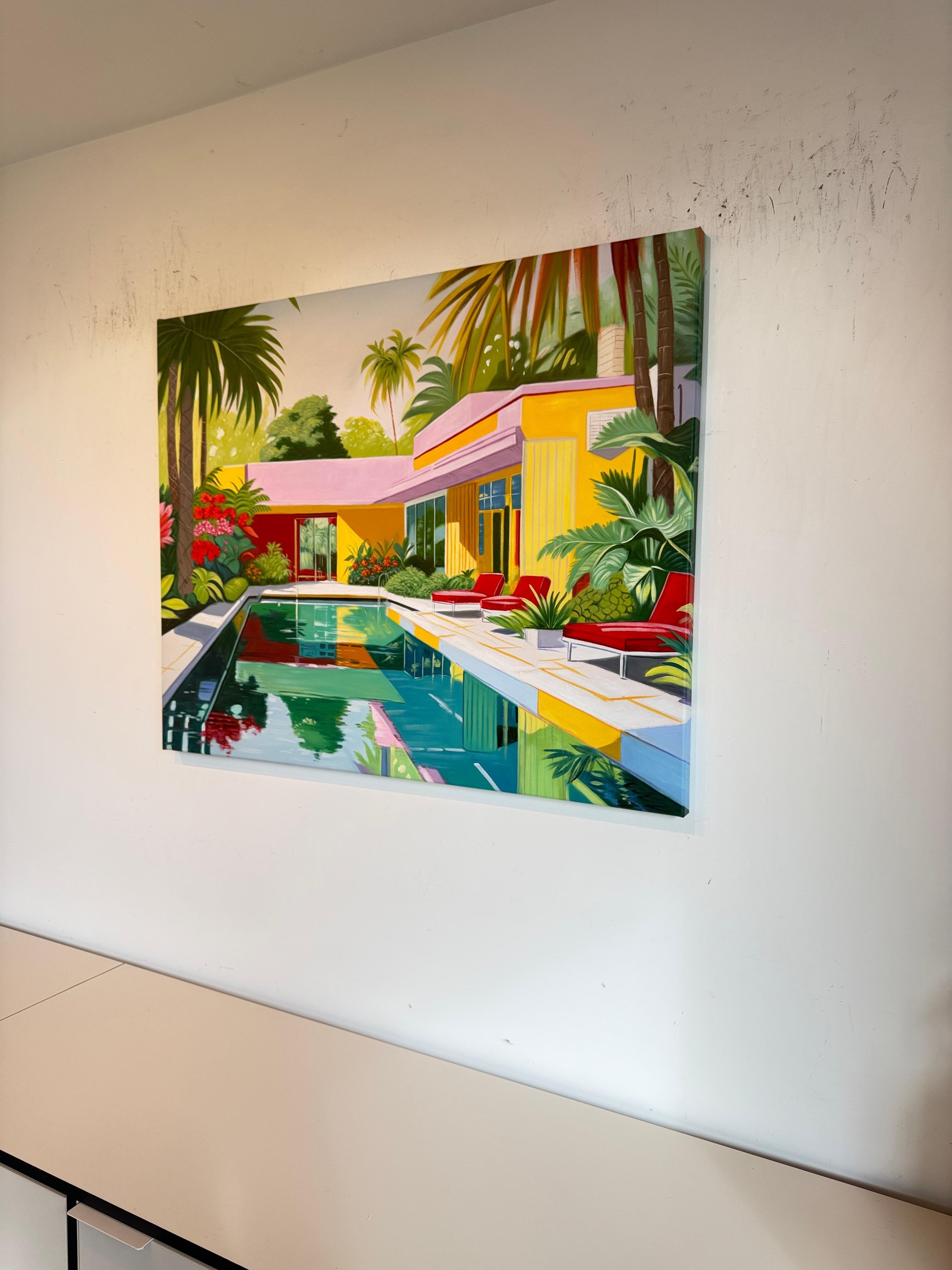 Days that melted into each other - Contemporary Architecture House Oil Painting For Sale 10