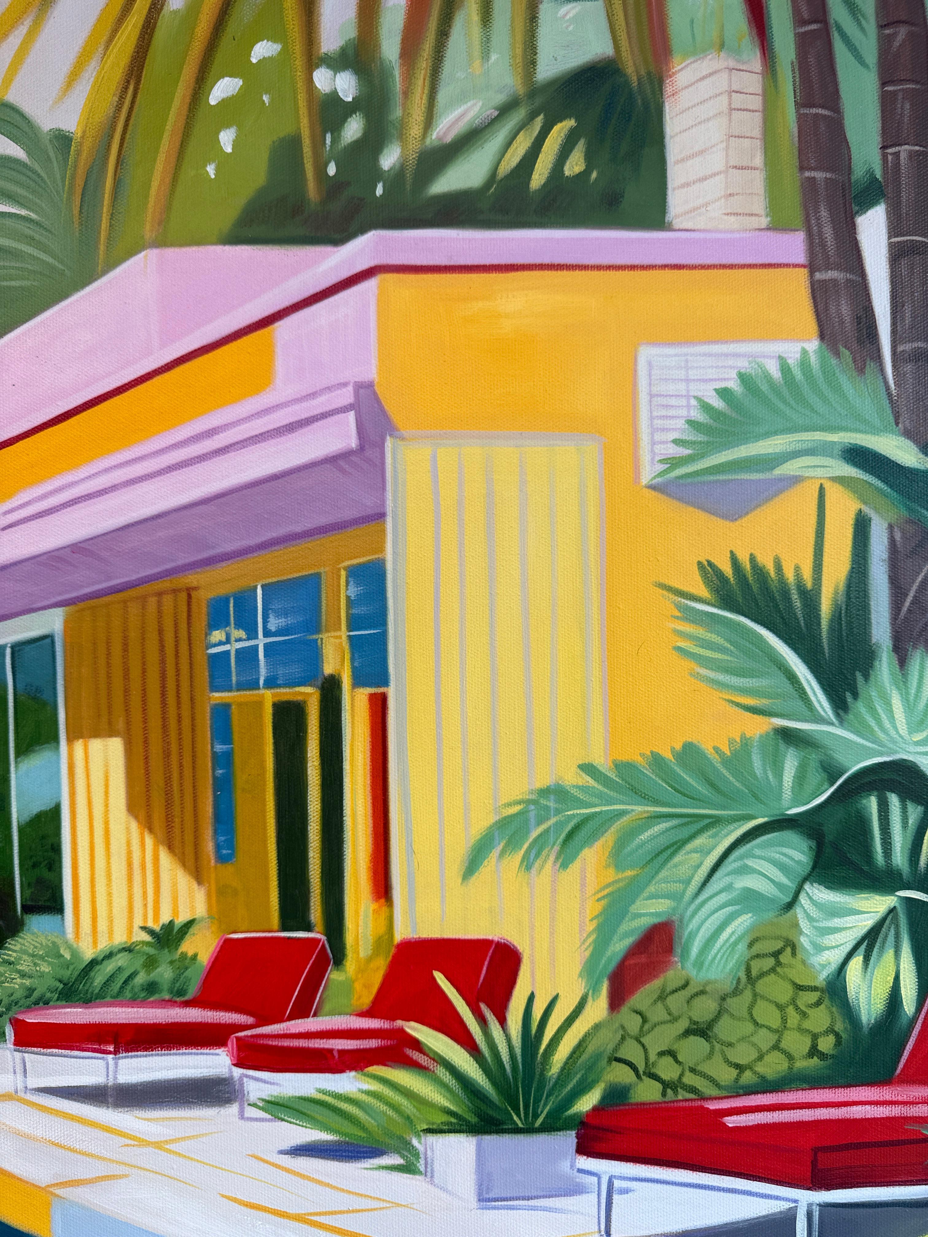 Days that melted into each other - Contemporary Architecture House Oil Painting For Sale 11