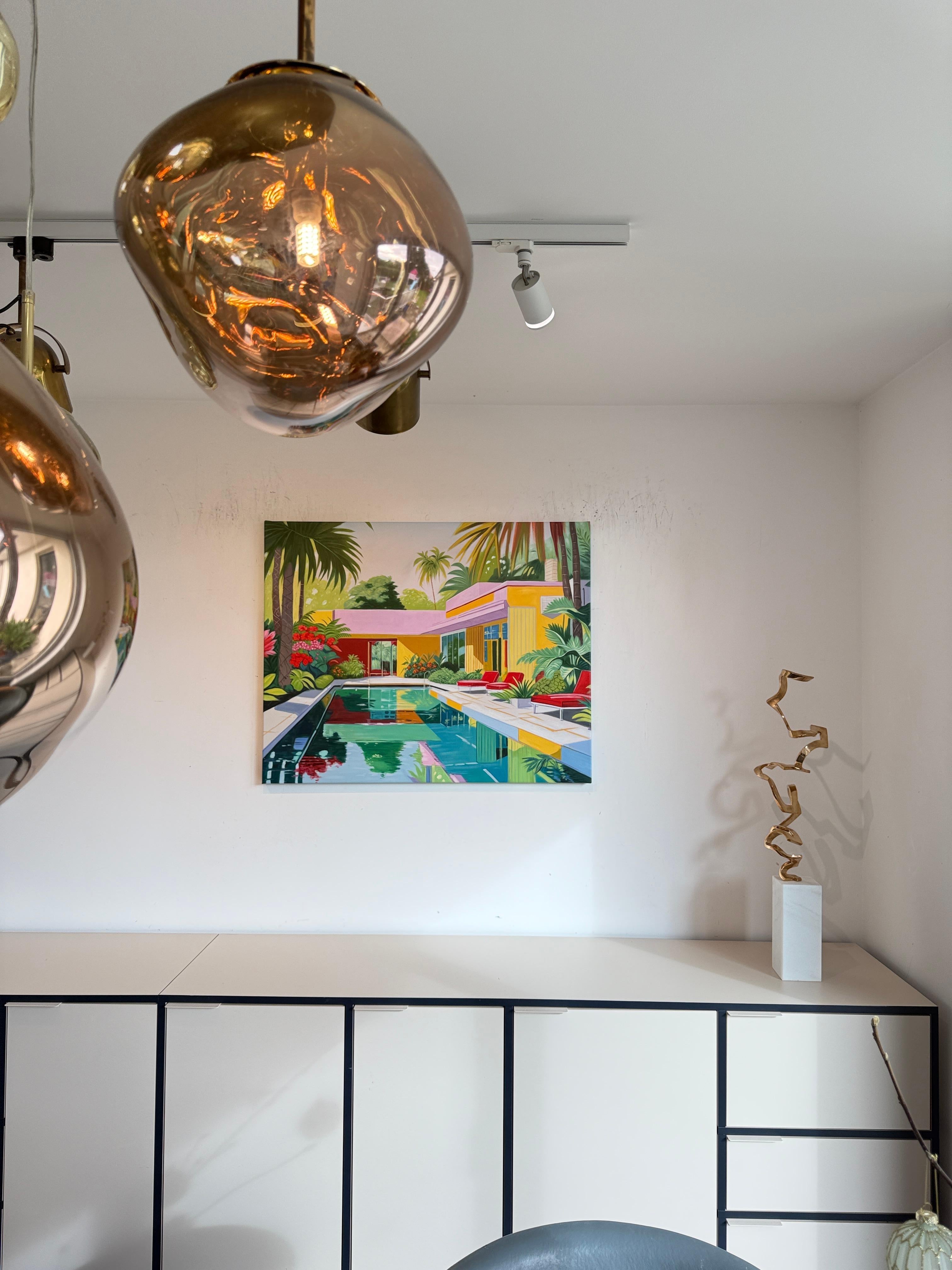 Days that melted into each other - Contemporary Architecture House Oil Painting For Sale 12