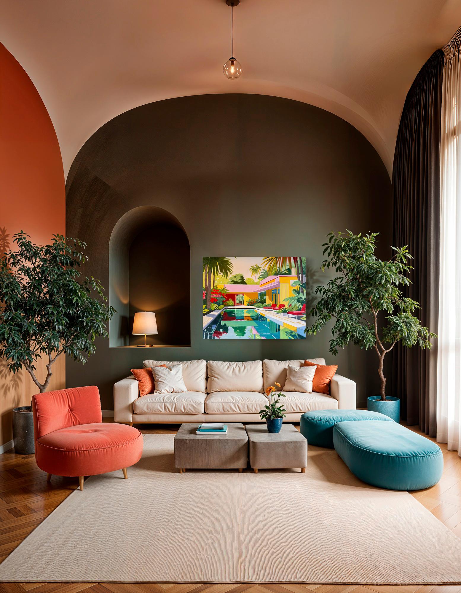 Days that melted into each other - Contemporary Architecture House Oil Painting For Sale 13