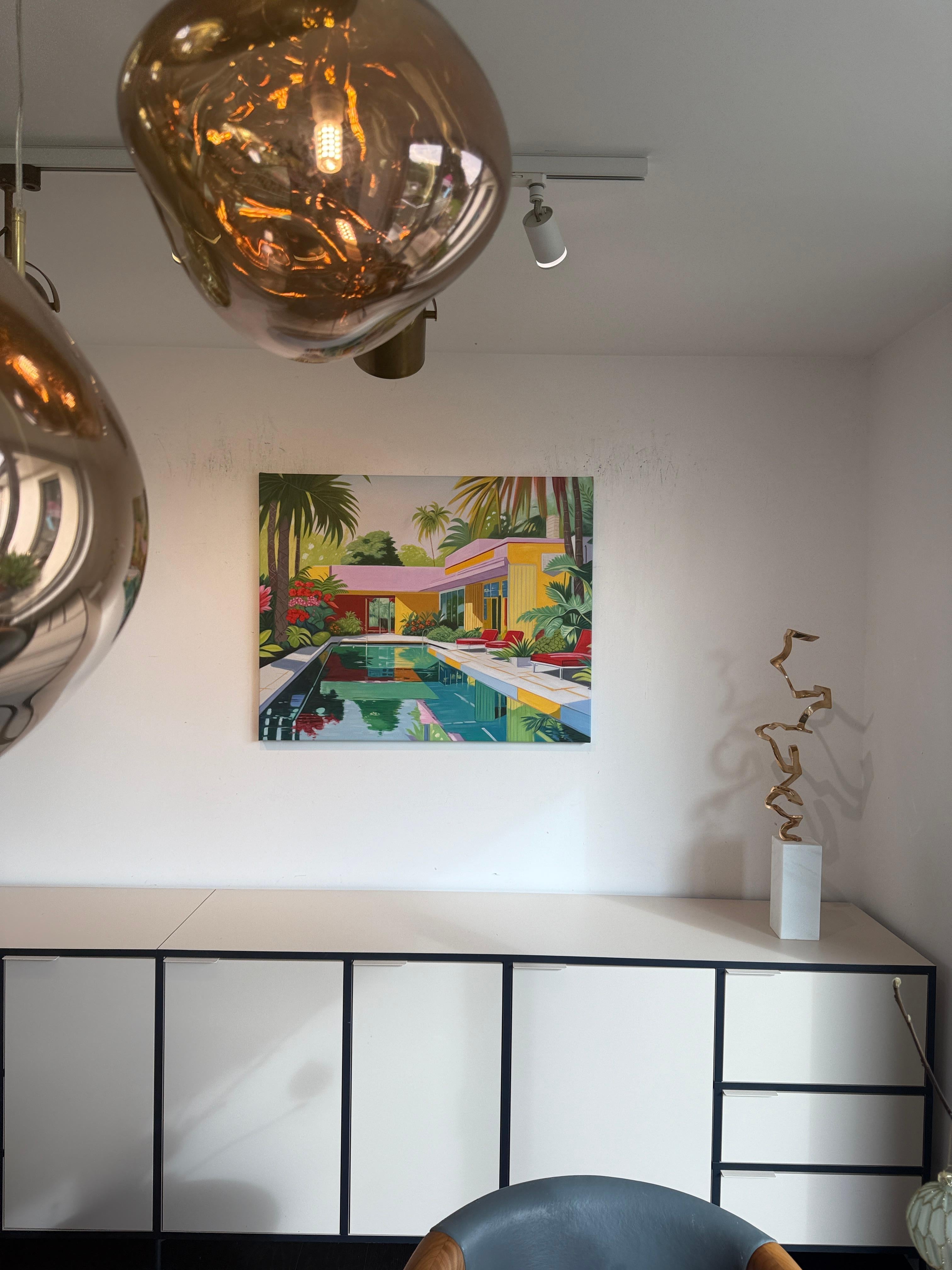 Days that melted into each other - Contemporary Architecture House Oil Painting For Sale 4