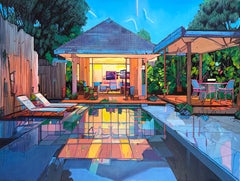 Dream Away with You by Lilly Muth - Contemporary Architecture Villa Oil Painting