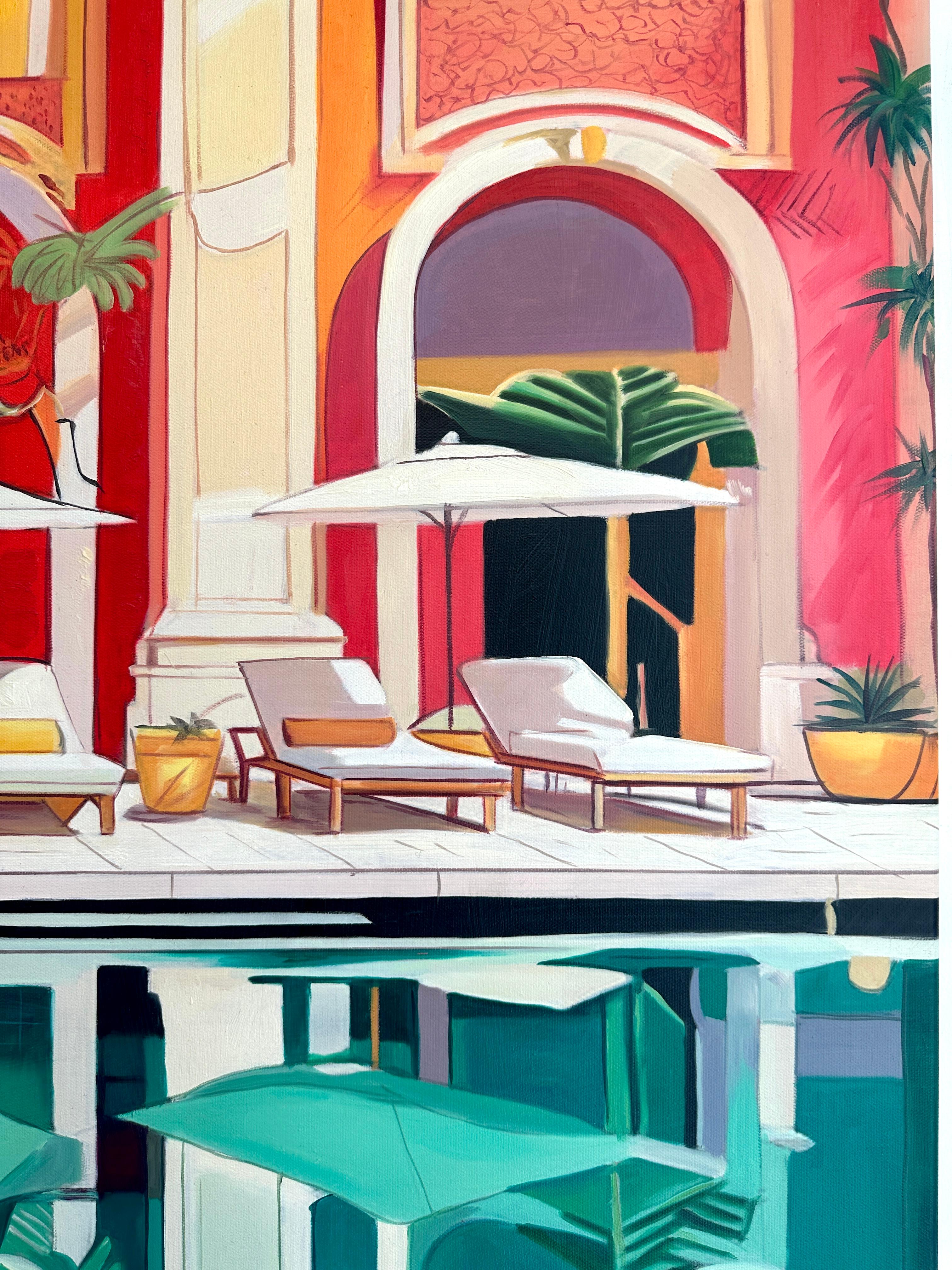 Drifting Between Light and Love - Zeitgenössisch  POOL Haus Ölgemälde im Angebot 5