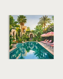 Every journey led to you Contemporary Architecture pool House Oil Painting