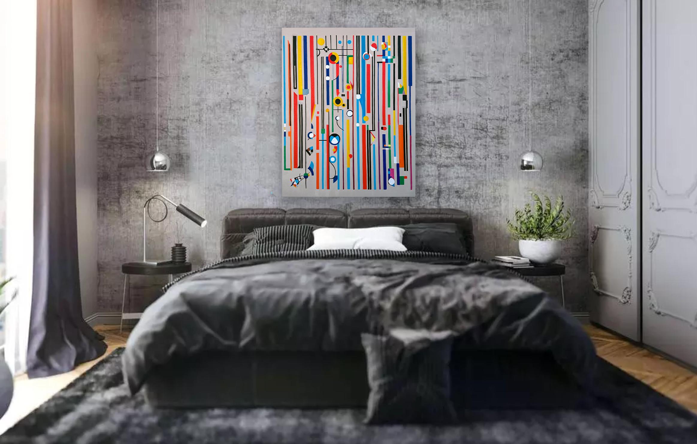 Finding You Lilly Muth - Contemporary geometric abstraction - Oil Painting For Sale 2