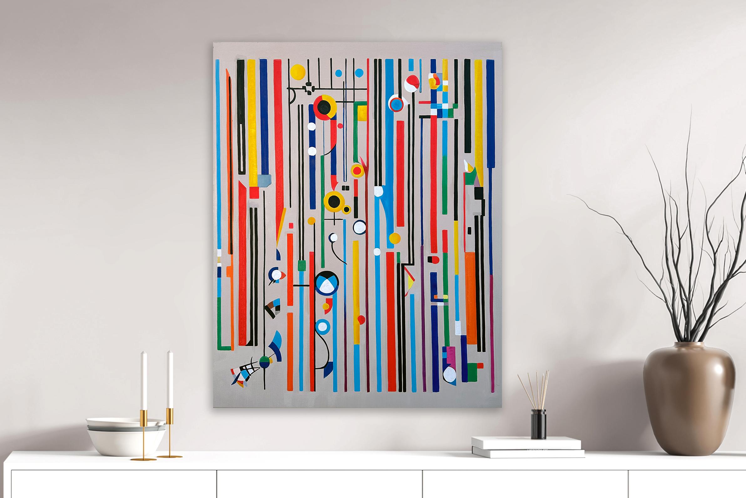 Finding You Lilly Muth - Contemporary geometric abstraction - Oil Painting For Sale 7