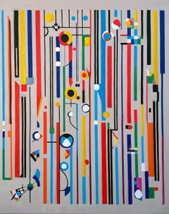 Trovare te Lilly Muth - Astrazione geometrica contemporanea - Pittura ad olio
